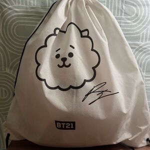 BT21 RJ Plush Stuffed Animal w/ Drawstring Bag Official | 16” K-Pop Collectible